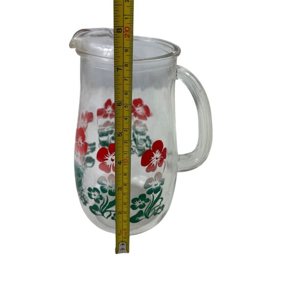 Vintage Glass Pitcher With Floral Pattern - Picture 10 of 11